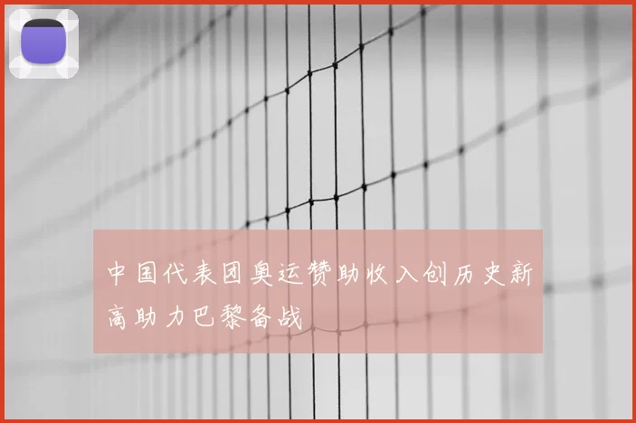 中国代表团奥运赞助收入创历史新高助力巴黎备战